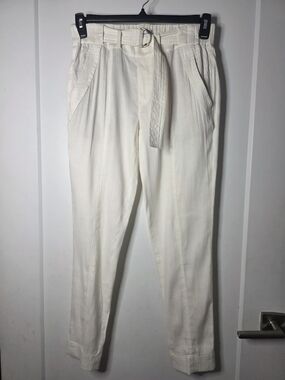 Vince Cream Paperbag Waist Chinos with Belt